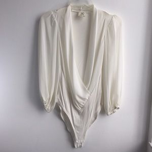 Very Sexy Cotton and Chiffon Bodysuit