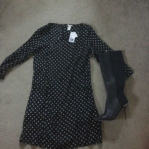 Polka dot black and cream dress. Forever 21