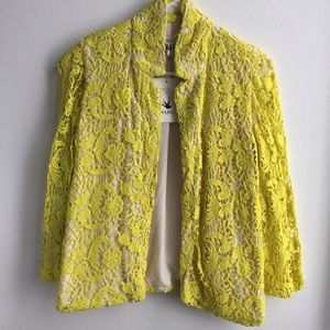 🎉Host Pick🎉 NWT Lime Crochet Lace Floral Blazer