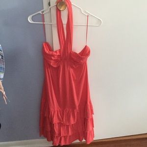 Coral halter sundress