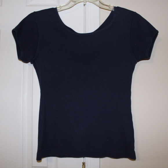 Navy Blue Ribbed T-Shirt