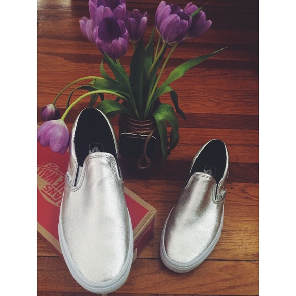 Vans for J. Crew Classic slip-on metallic sneaker