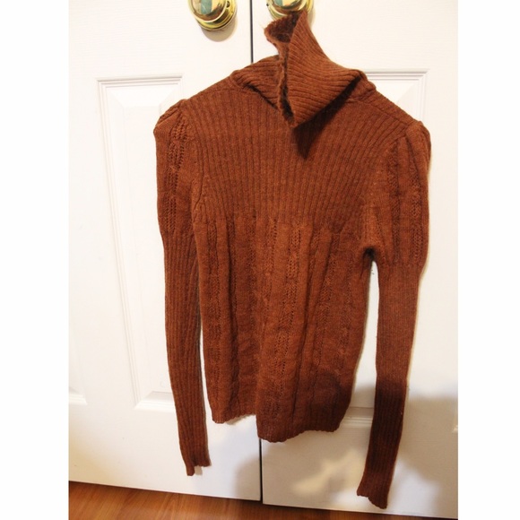 Dark Orange Turtleneck Sweater