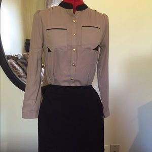 H&M pencil skirt, over the knee. Bundled outfit.