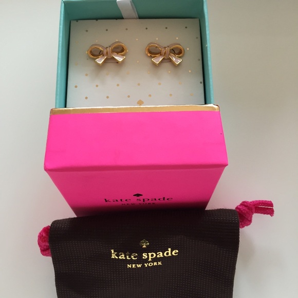 Kate Spade pink bow studs