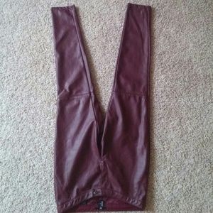 Red leather pants from H&M