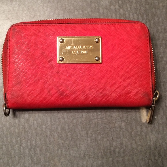 Michael Kors Handbags - Red/ coral Michael Kors wristlet