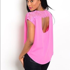 Monique Hot Pink Lace Top