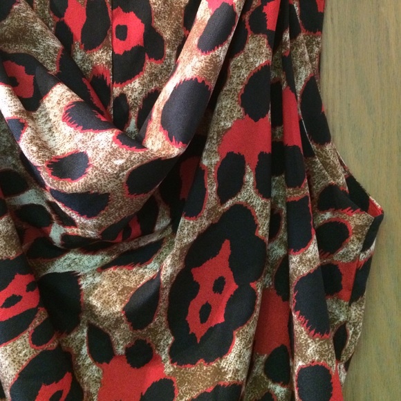 Metaphor Tops - Red leopard print sleeveless blouse L Metaphor Tops - Red leopard print sleeveless blouse L