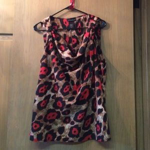 Metaphor Tops - Red leopard print sleeveless blouse L Metaphor Tops - Red leopard print sleeveless blouse L