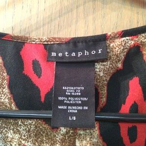 Metaphor Tops - Red leopard print sleeveless blouse L Metaphor Tops - Red leopard print sleeveless blouse L
