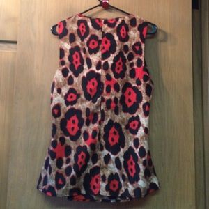 Metaphor Tops - Red leopard print sleeveless blouse L Metaphor Tops - Red leopard print sleeveless blouse L