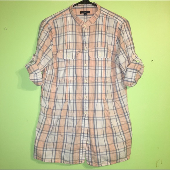 GAP plaid tunic button down