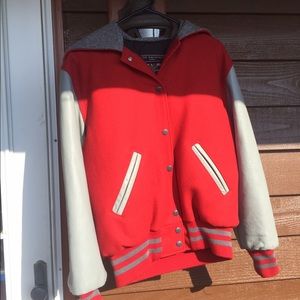 ❌1hr SALE❌Red and Navy Woman's Letterman's Jacket