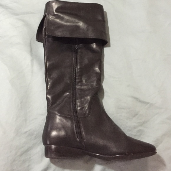 Black leather riding boots