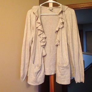 Oatmeal Open Front Cardigan