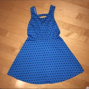 Blue polka-dotted dress- size MEDIUM. Worn once.