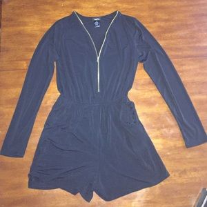 BLACK LONG SLEEVE ROMPER