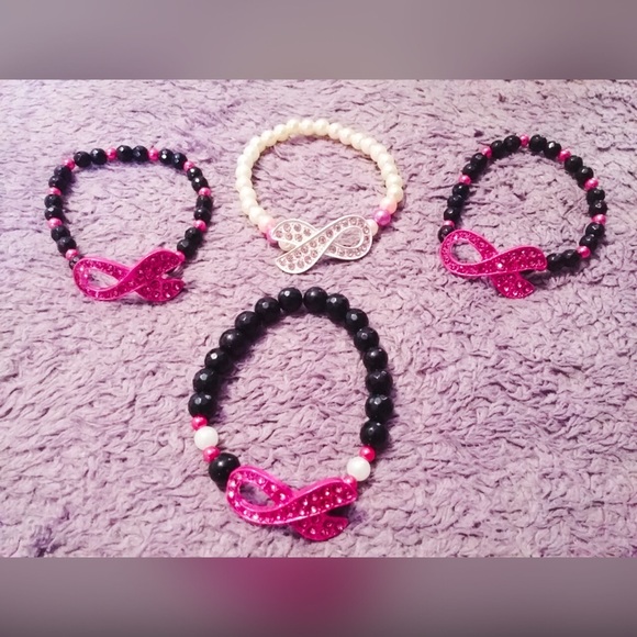 Breast Cancer Beaded Bracelet