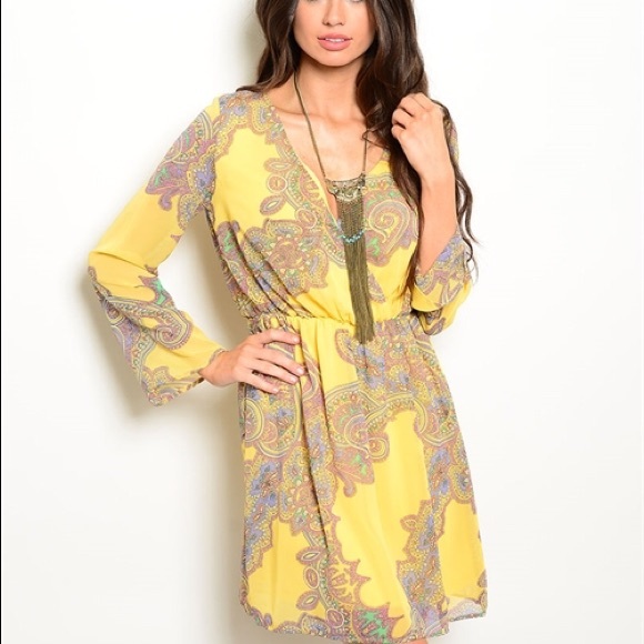 Olivia Yellow Paisley Dress