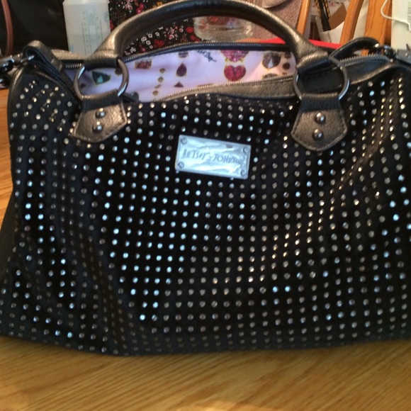 Black studded Betsey Johnson purse