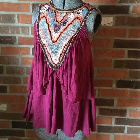Free People Embellished Top XS