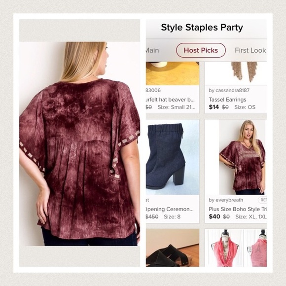 Plus Size Boho Embroidered Top ❗️LAST 1❗️ - Picture 3 of 5