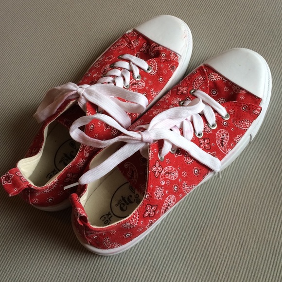 Red and White Converse