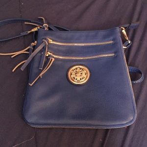 Small blue cross body purse