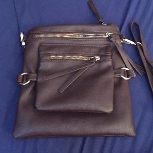 Small brown cross body purse