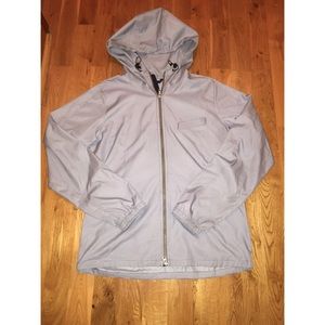 Blue Lululemon rain jacket