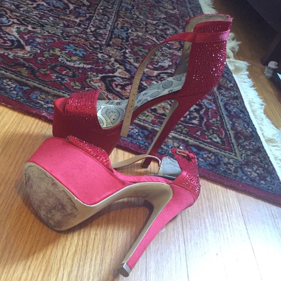 BEBE size 6 platform heels red tall