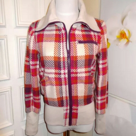 ~EUC~ Plaid Tweed Jacket 5% Wool