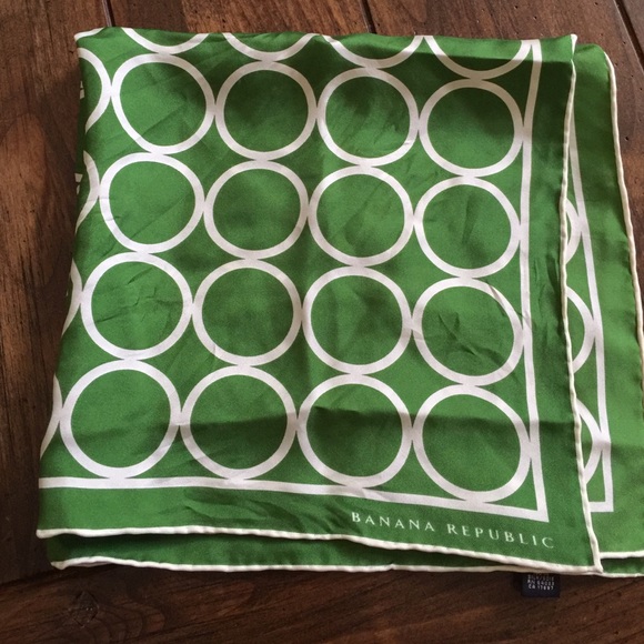 Banana Republic Accessories - Banana republic green & cream  square 100% silk