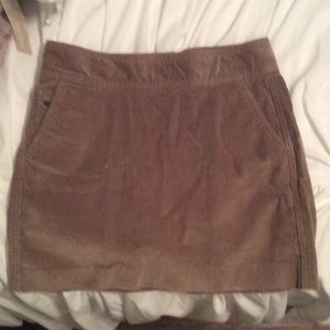 Khaki Corduroy Mini Skirt