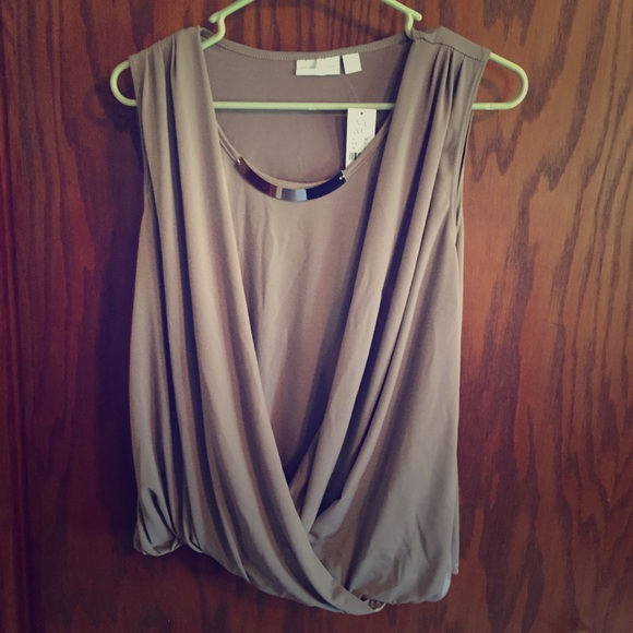 Brand new taupe dressy tank top