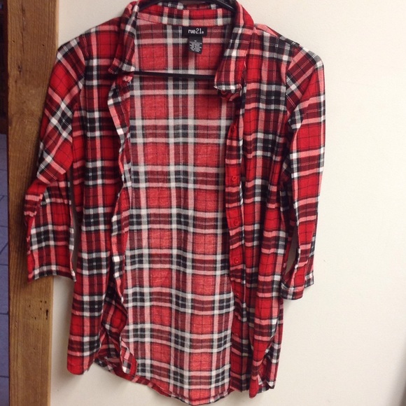 3/4 Sleeve Flannel Shirt