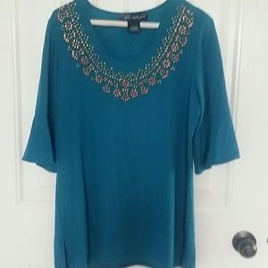 Susan Graver Tunic with rose gold embellishments