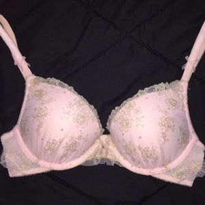 VIctoria's secret gold and baby pink bra