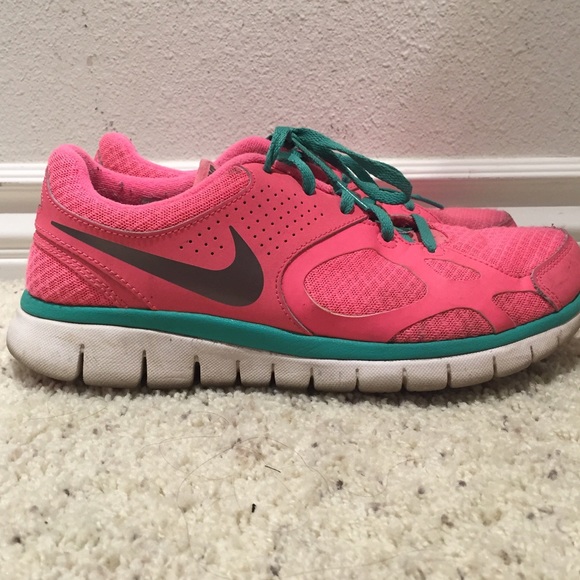 Pink/Green Nike Running Shoes