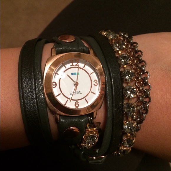 LaMer Collections Layered Crystal wrap watch