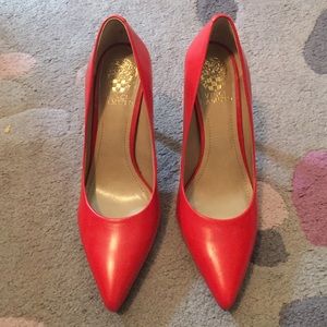 Vince Camuto worn once size 8 red leather pumps.