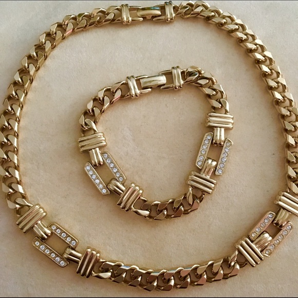 18k gold plated necklace and bracelet - Picture 1 of 4
