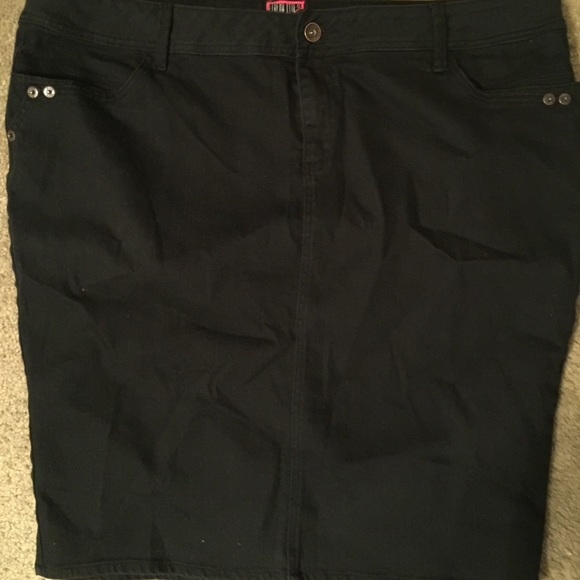 Plus size black denim A line skirt. Size26. Torrid