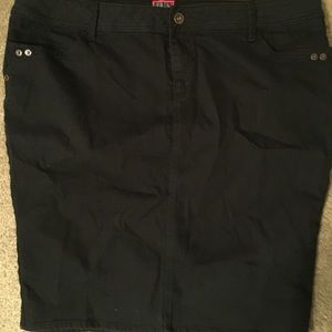 Plus size black denim A line skirt. Size26. Torrid
