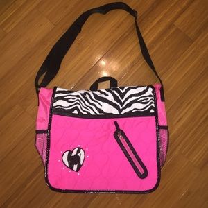 Pink school or travel shoulder bag