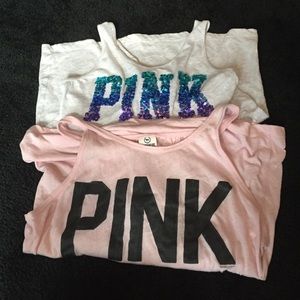two vs pink tanks