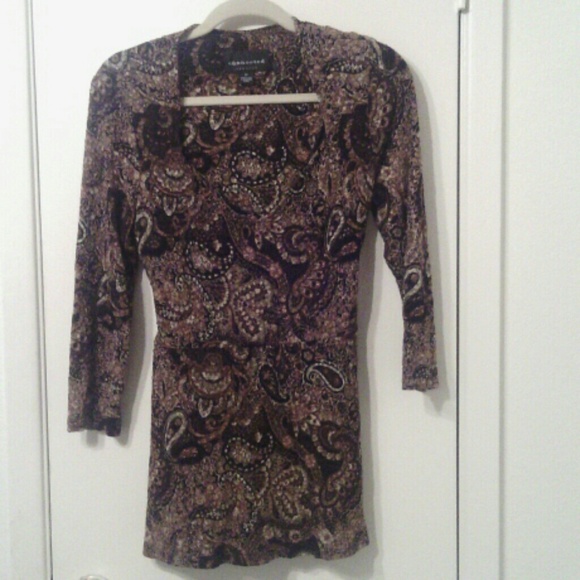 Brown and Paisley long sleeve top