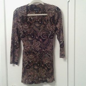 Brown and Paisley long sleeve top