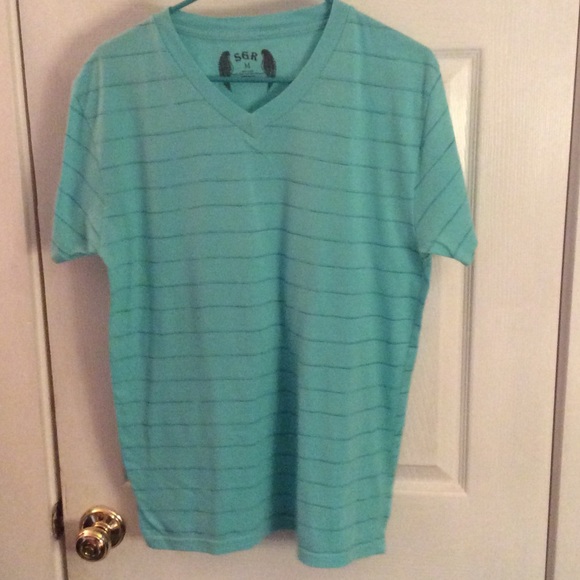 SGR teal stripe medium men's t shirt